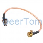 RP-TNC Female Waterproof Connector to MCX Angle Pigtail Cable